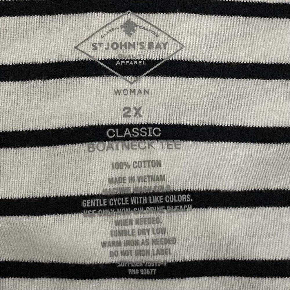 St. Johns Bay Woman Striped Boat Neck Shirt SZ/ 2X - Picture 8 of 9